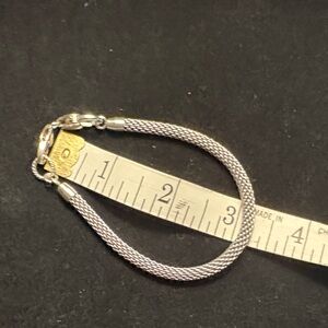 Silver Bracelet for charms with lobster claw closure